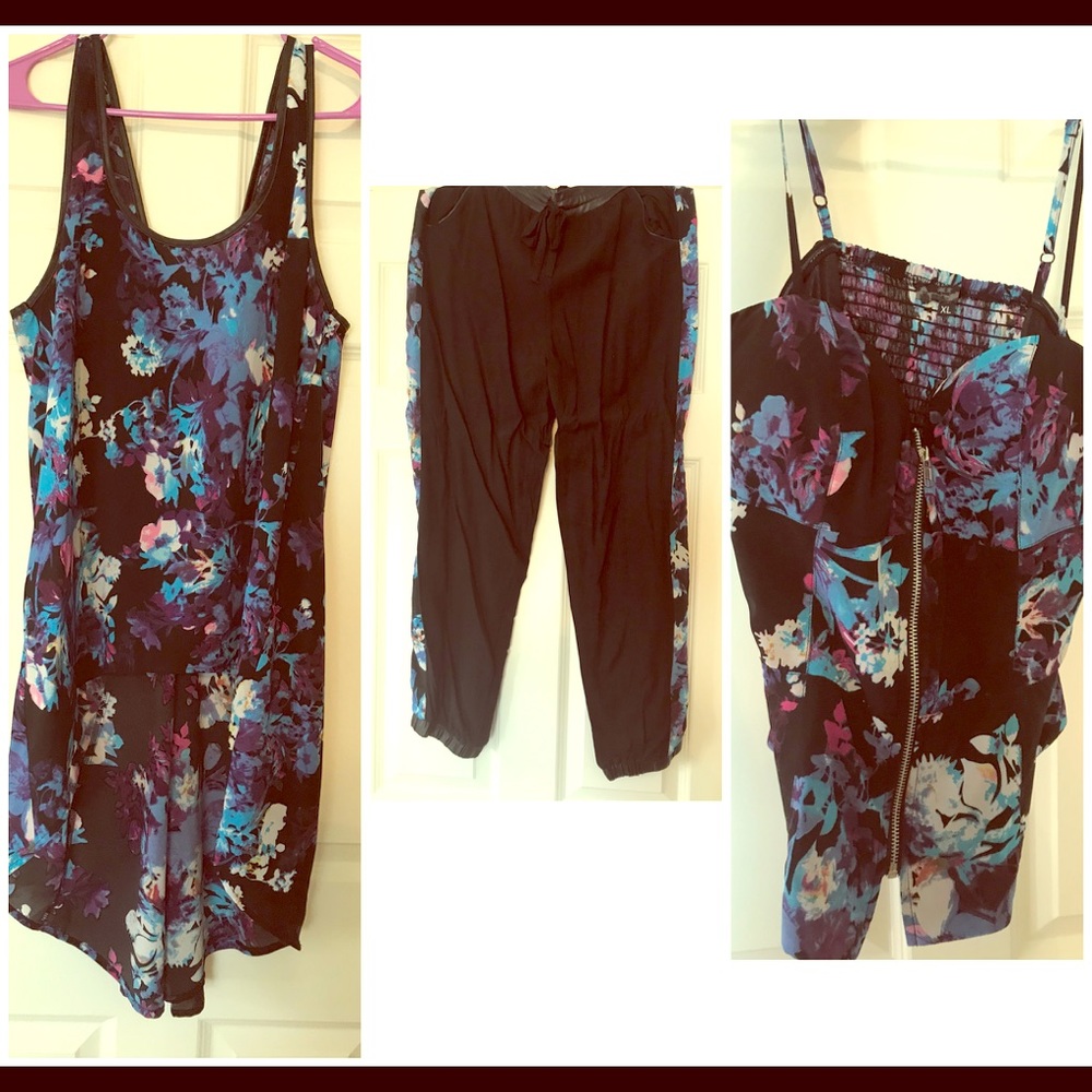 3 piece flower pants and shirts set